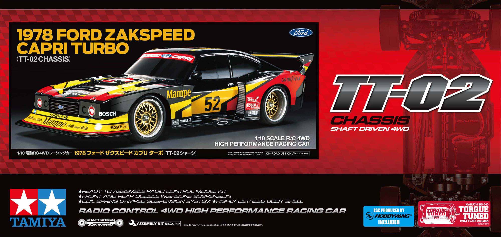 Tamiya 1978 Ford Zakspeed Capri TT-02 - 47526