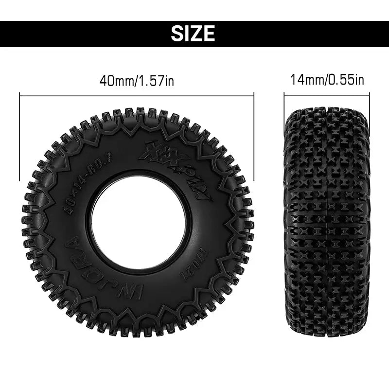 4 pneus Injora 0.7 "40*14mm XHX Pin pour 1/30 SCX30