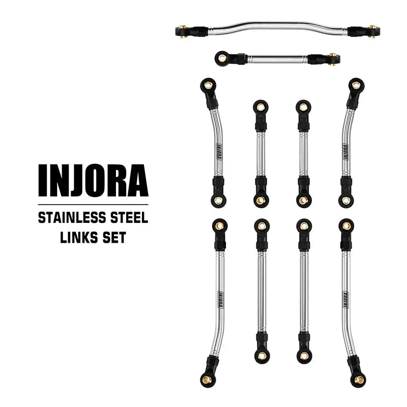 Jeu de biellettes de direction et de bras de suspension INJORA en acier inoxydable pour HPI Venture18 - Breizh Modélisme.