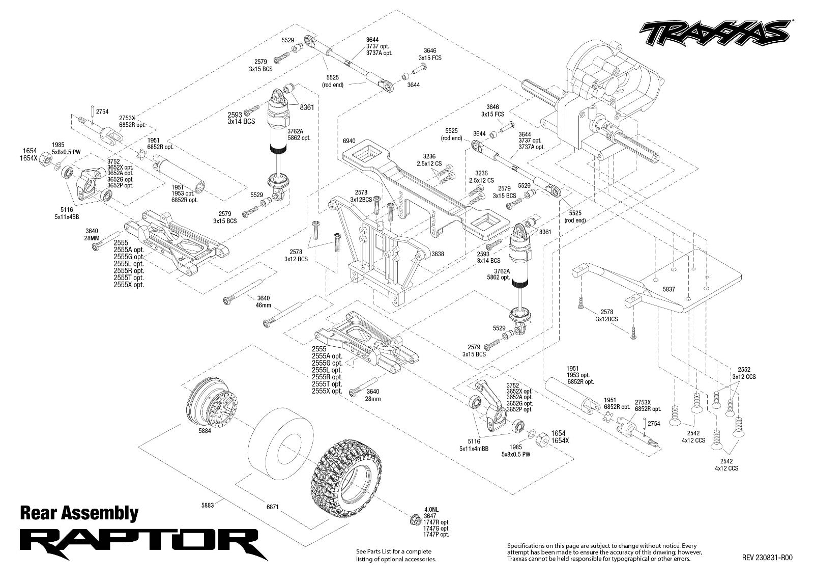 Traxxas Ford Raptor F-150 FOX 4X2 charbon clipless - 58094-8-FOX