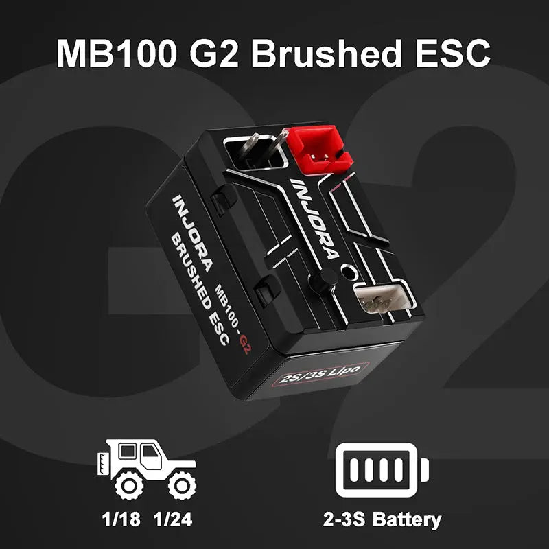 ESC brossé étanche Injora MB100 G2 40A pour crawlers 1/24 et 1/18