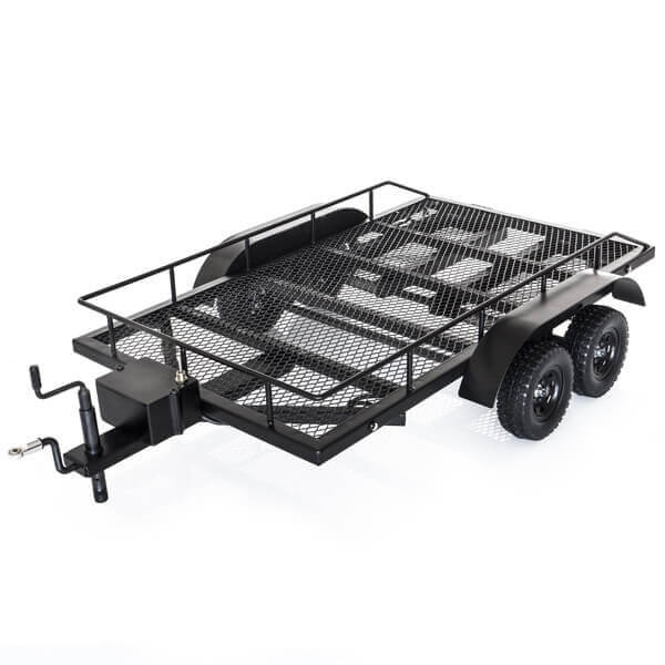 Trailer Remorque en acier double essieu avec kit Led (550x335mm) - Amewi 22197
