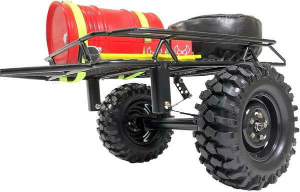 Remorque Tout Terrain en acier simple essieu - Accessoires pour crawler 1/10