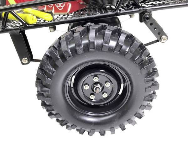 Remorque Tout Terrain en acier simple essieu - Accessoires pour crawler 1/10