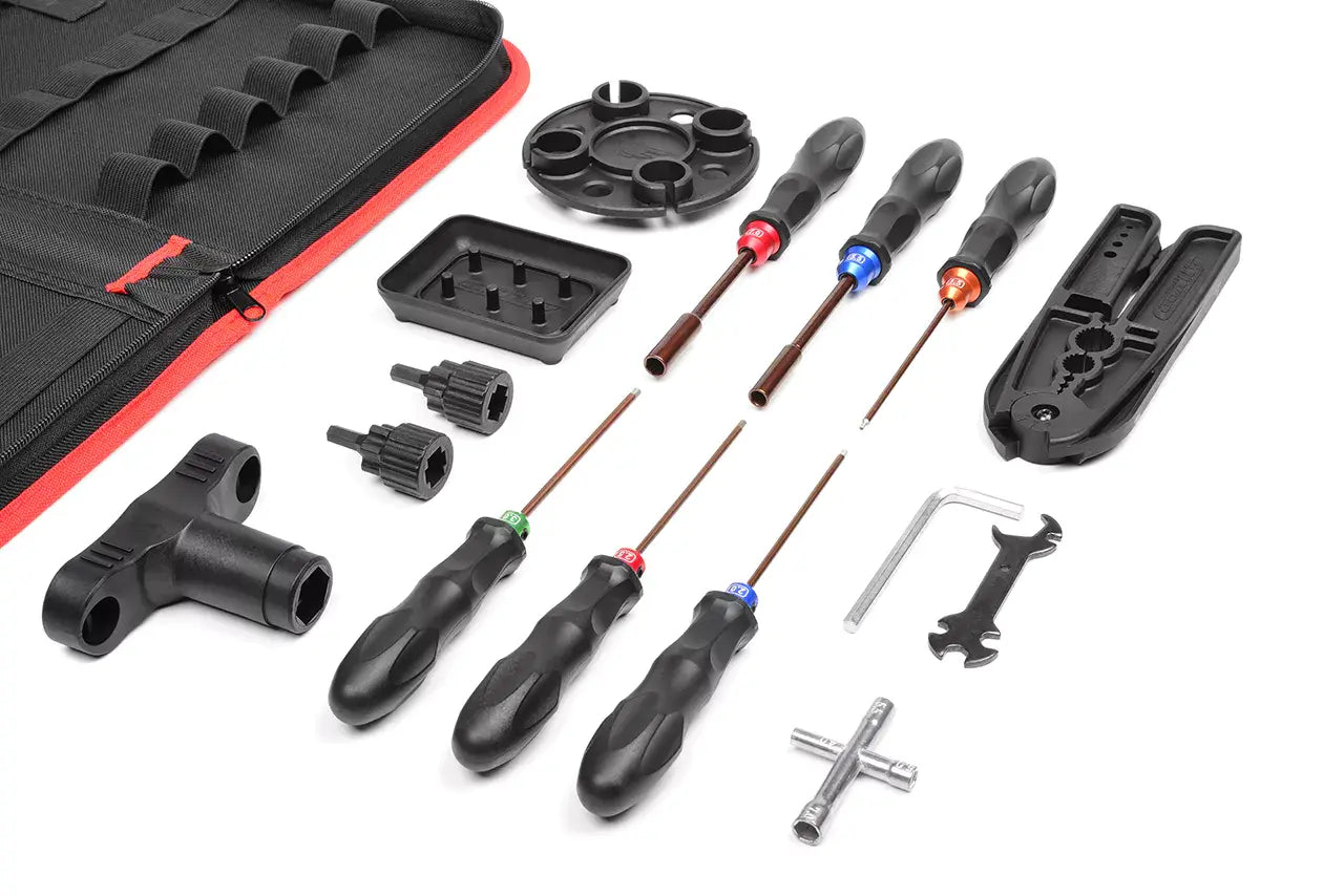 Coffret de 16 outils pour voiture télécommandée - C-16250 - Breizh Modélisme.