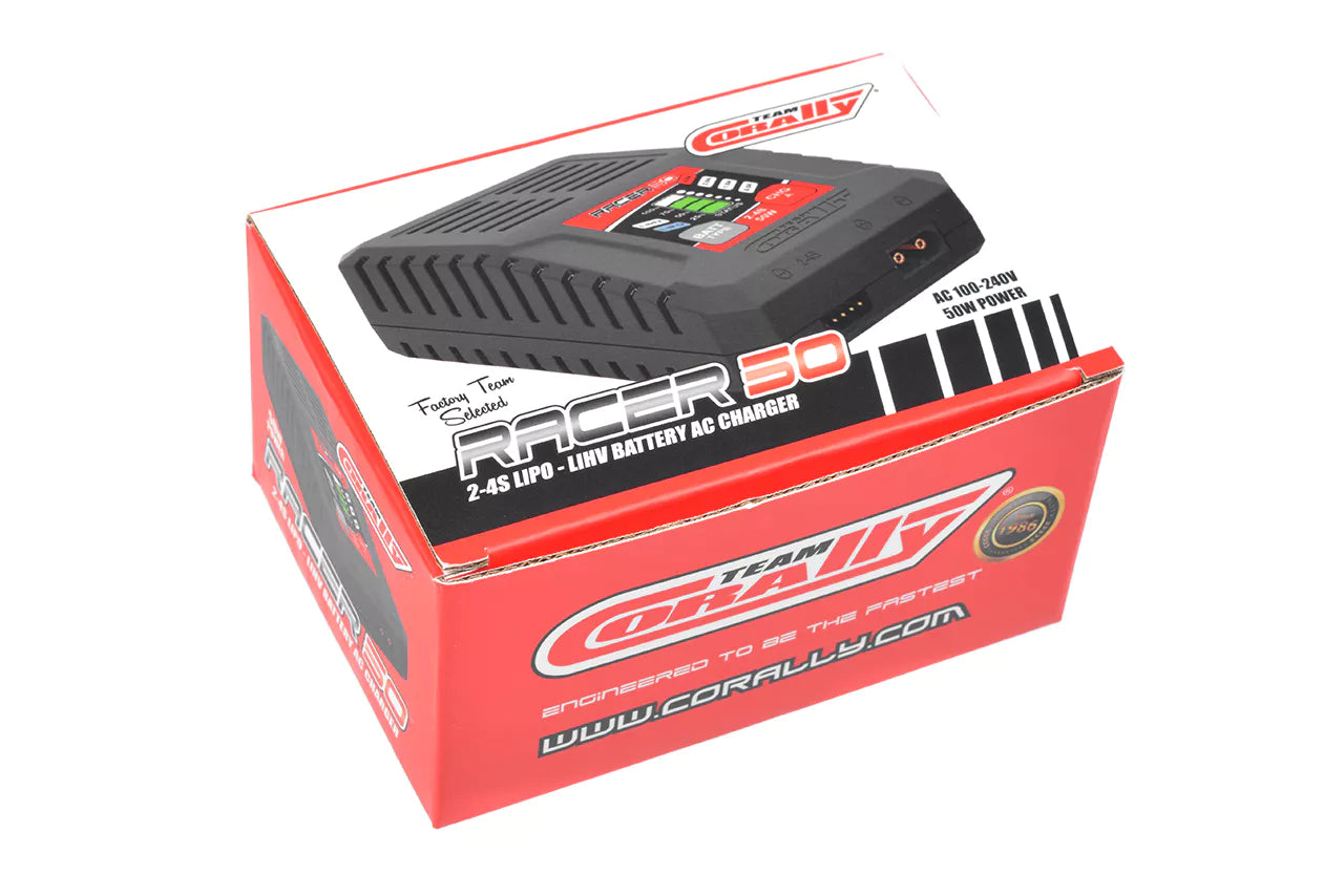 Chargeur secteur Racer 50 Team Corally 2-4S Lipo 50W Version EURO - C-51020-EU