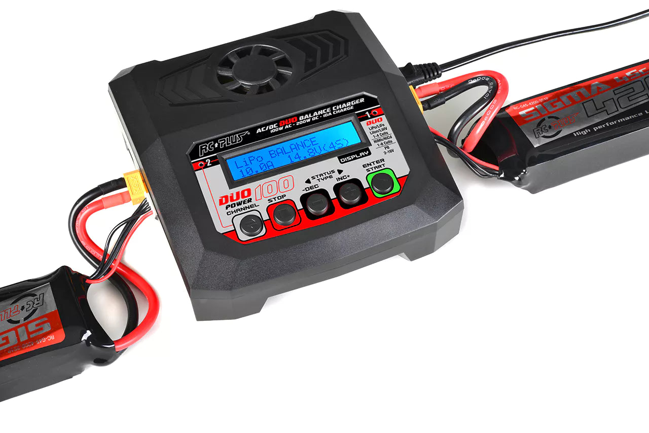 Chargeur lipo Duo rapide Lipo 1 à 4S et Nimh - 2x100W RC Plus