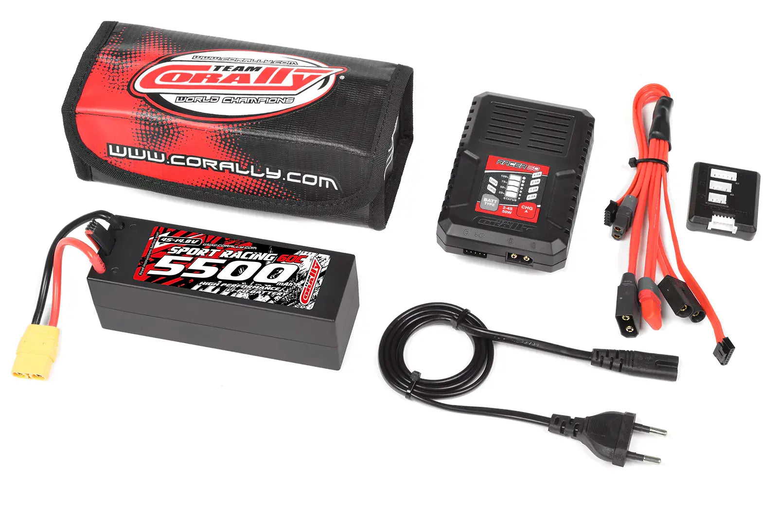 Kit de démarrage RC Corally Lipo 2S 5500mAh XT90 - C-47125-03-01 - Breizh Modélisme.