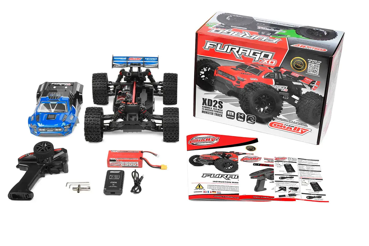 Corally Furago XD 1/12 RTR Monster Truck bleu - Breizh Modélisme.