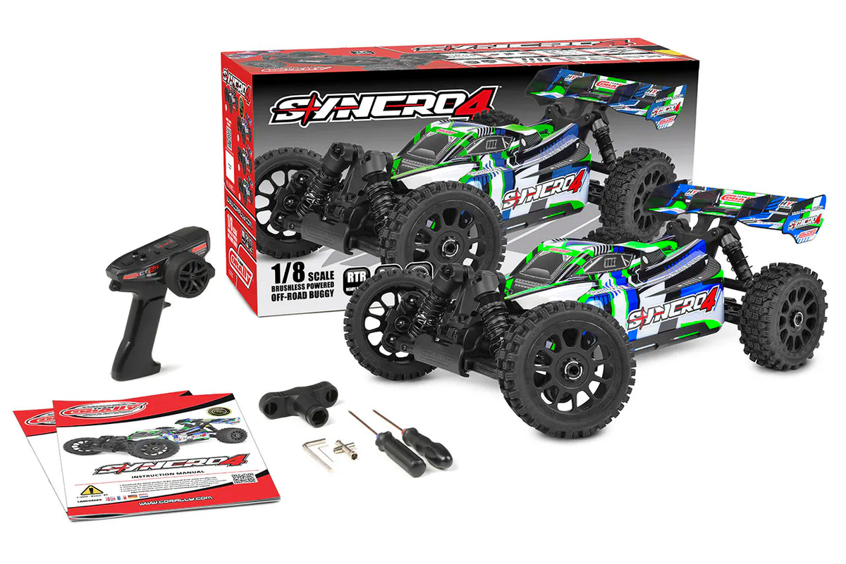 Buggy Corally Syncro 4 verte Brushless 3 -4S RTR 1/8 C-00295 - Breizh Modélisme.