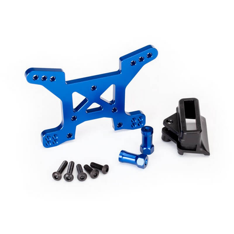 Support d'amortisseurs AV alu bleu Rustler 4x4 VXL Traxxas 6739X