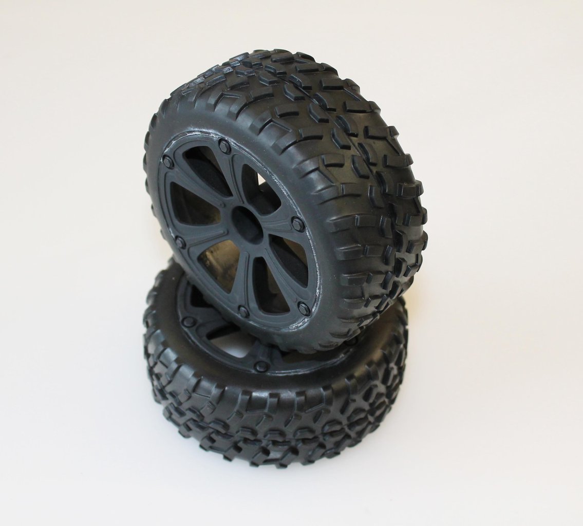 Roues avec jantes arrière (2) Crusher T - DF Models 7244 - Breizh Modélisme.