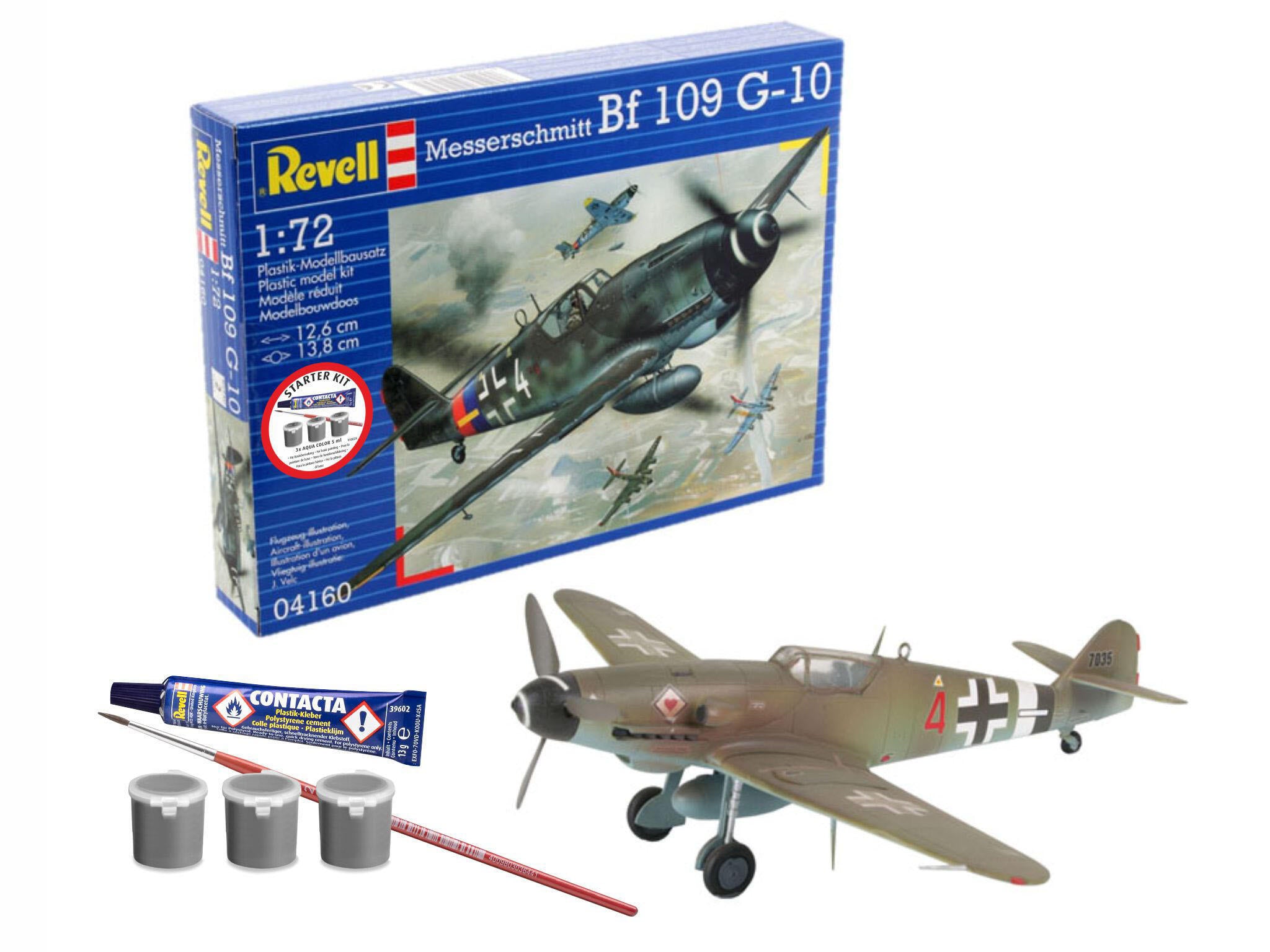 Maquette Revell Starter kit 74160 Messerschmitt Bf-109 avec accessoires de base