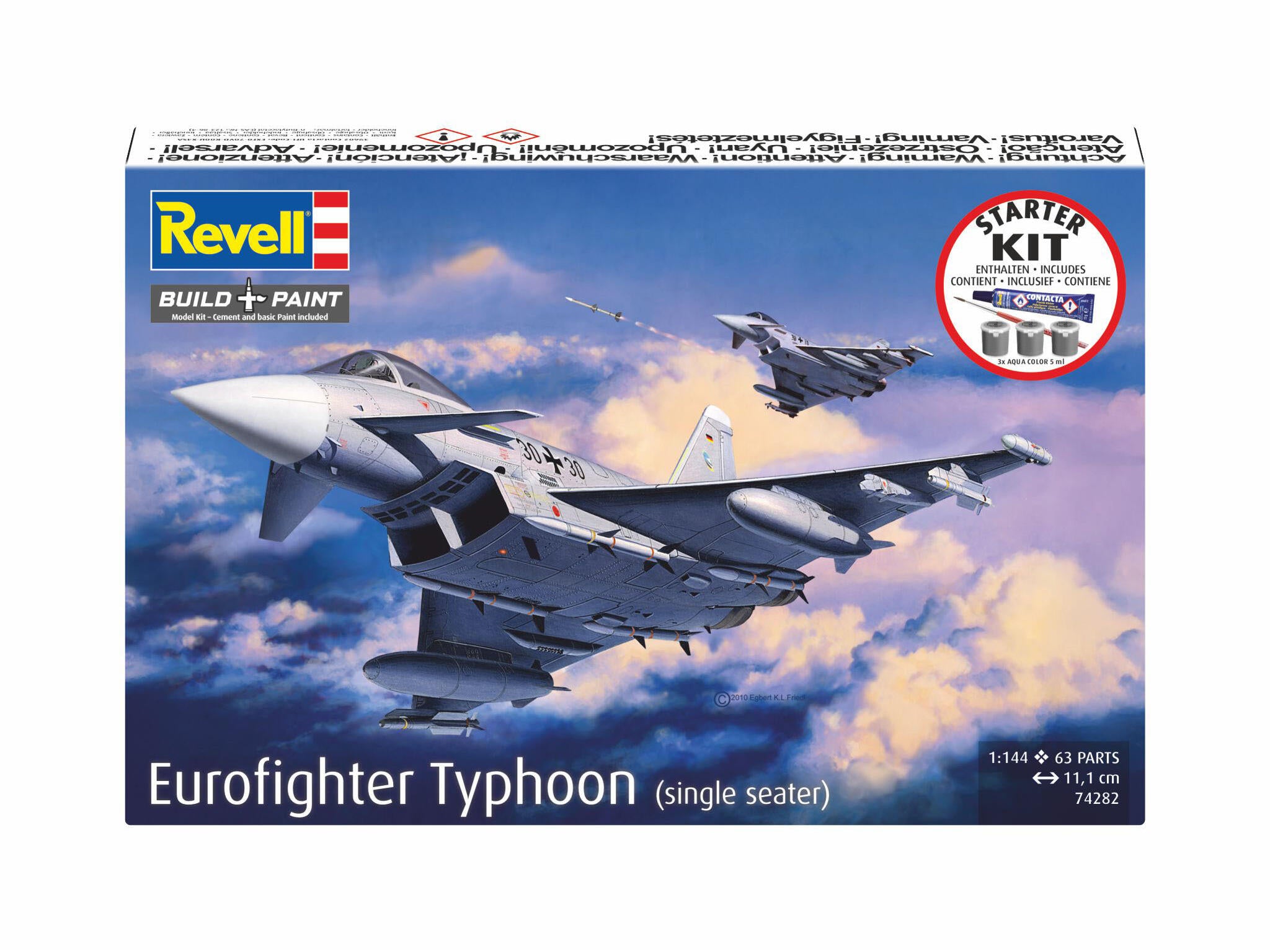 Maquette Revell Starter kit 74282 Eurofighter Typhoon (single seater) avec accessoires de base