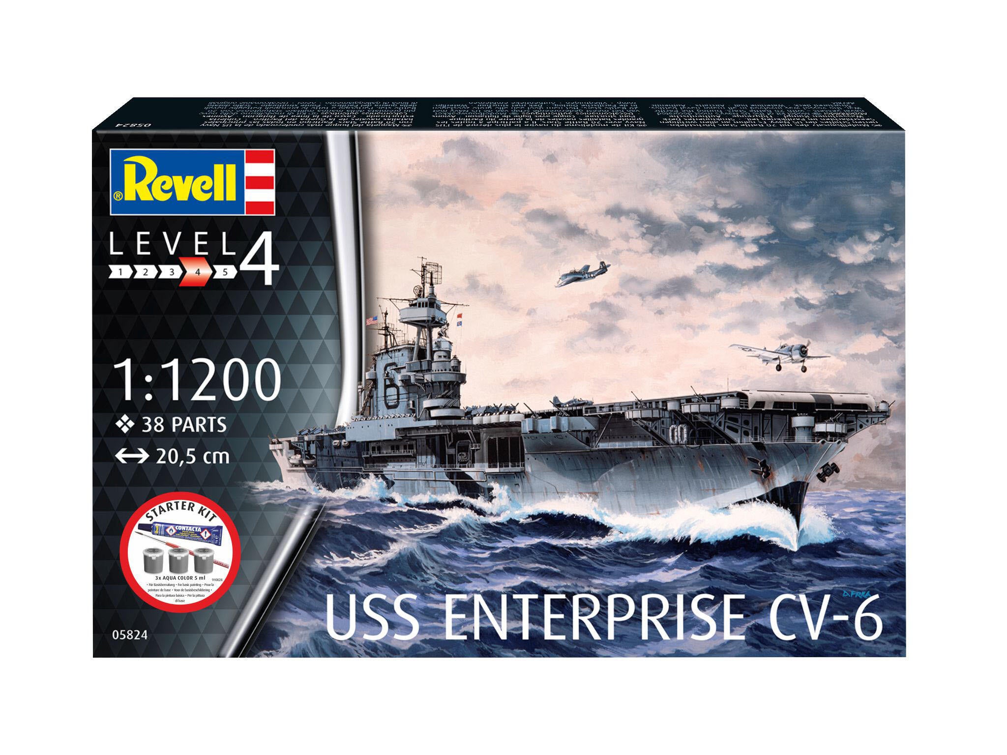 Maquette Revell Starter kit 75824 USS Enterprise CV-6 avec accessoires de base