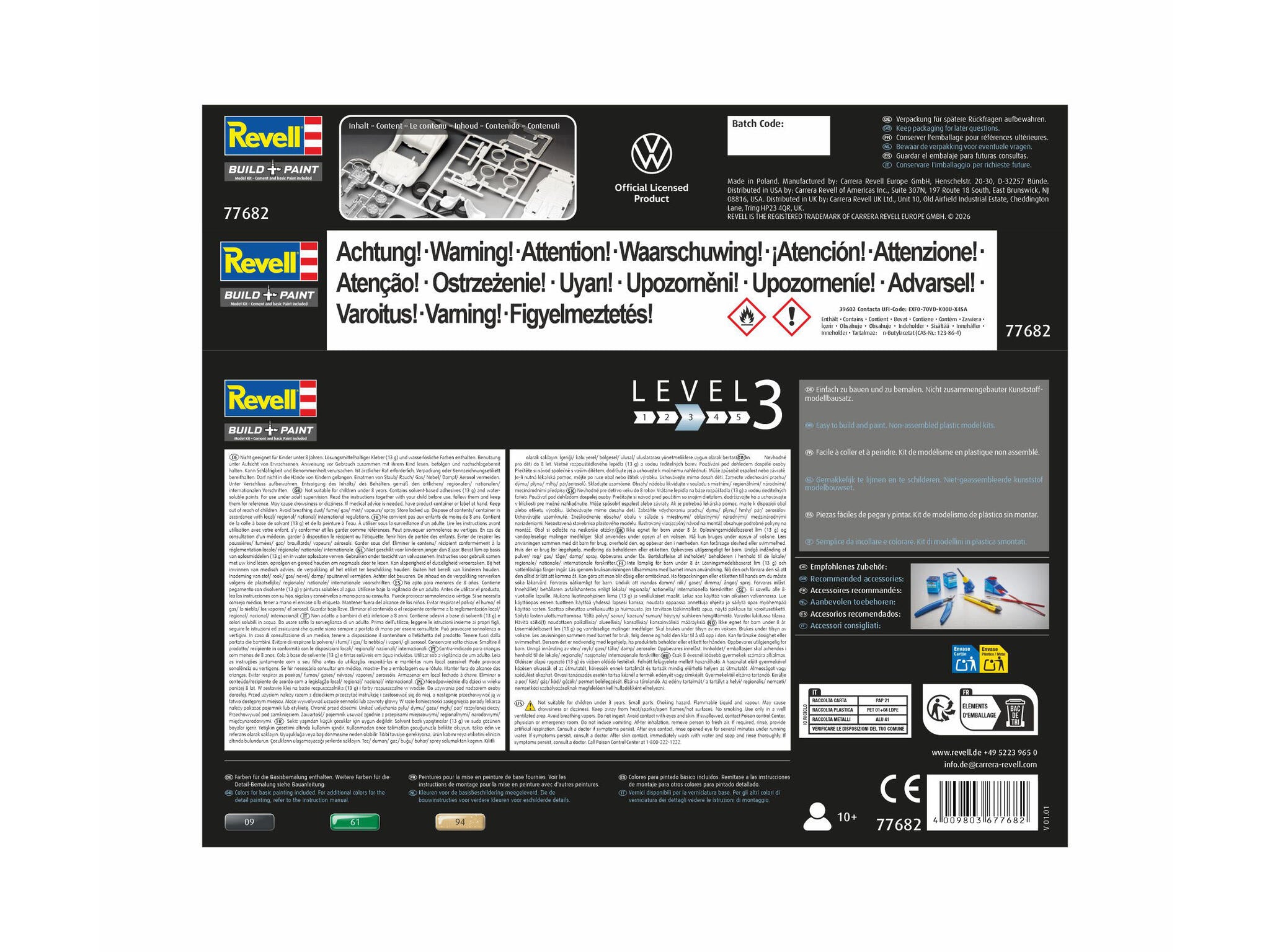 Maquette Revell Starter kit 77682 VW Buggy avec accessoires de base