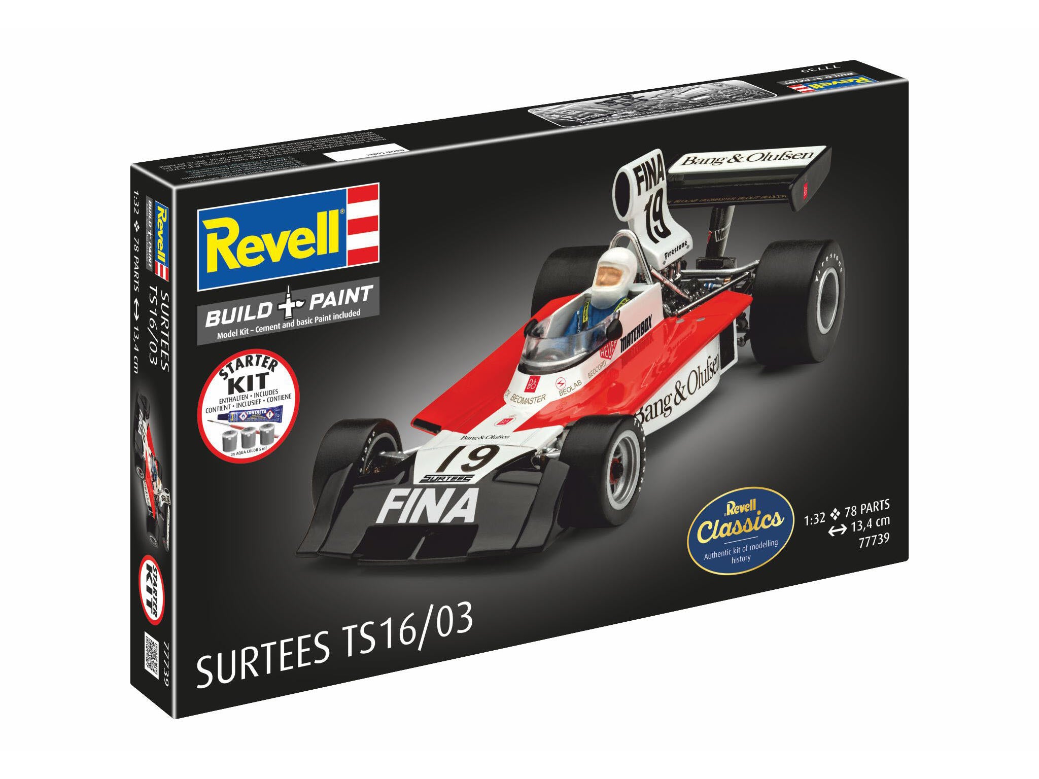 Maquette Revell Starter kit 77739 Surtees TS16/03 avec accessoires de base
