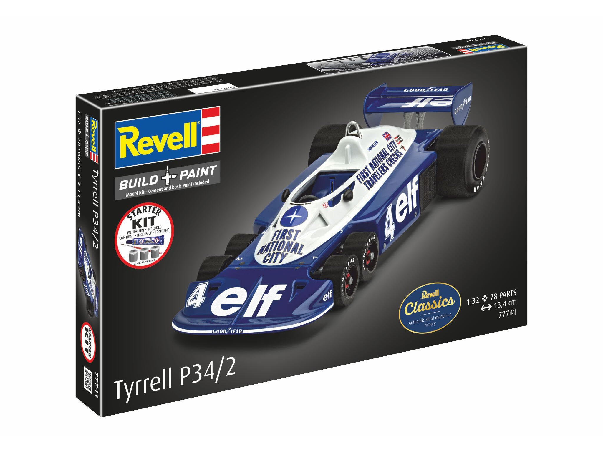 Maquette Revell Starter kit 77741 Tyrrell P34/2 6-Wheeler avec accessoires de base