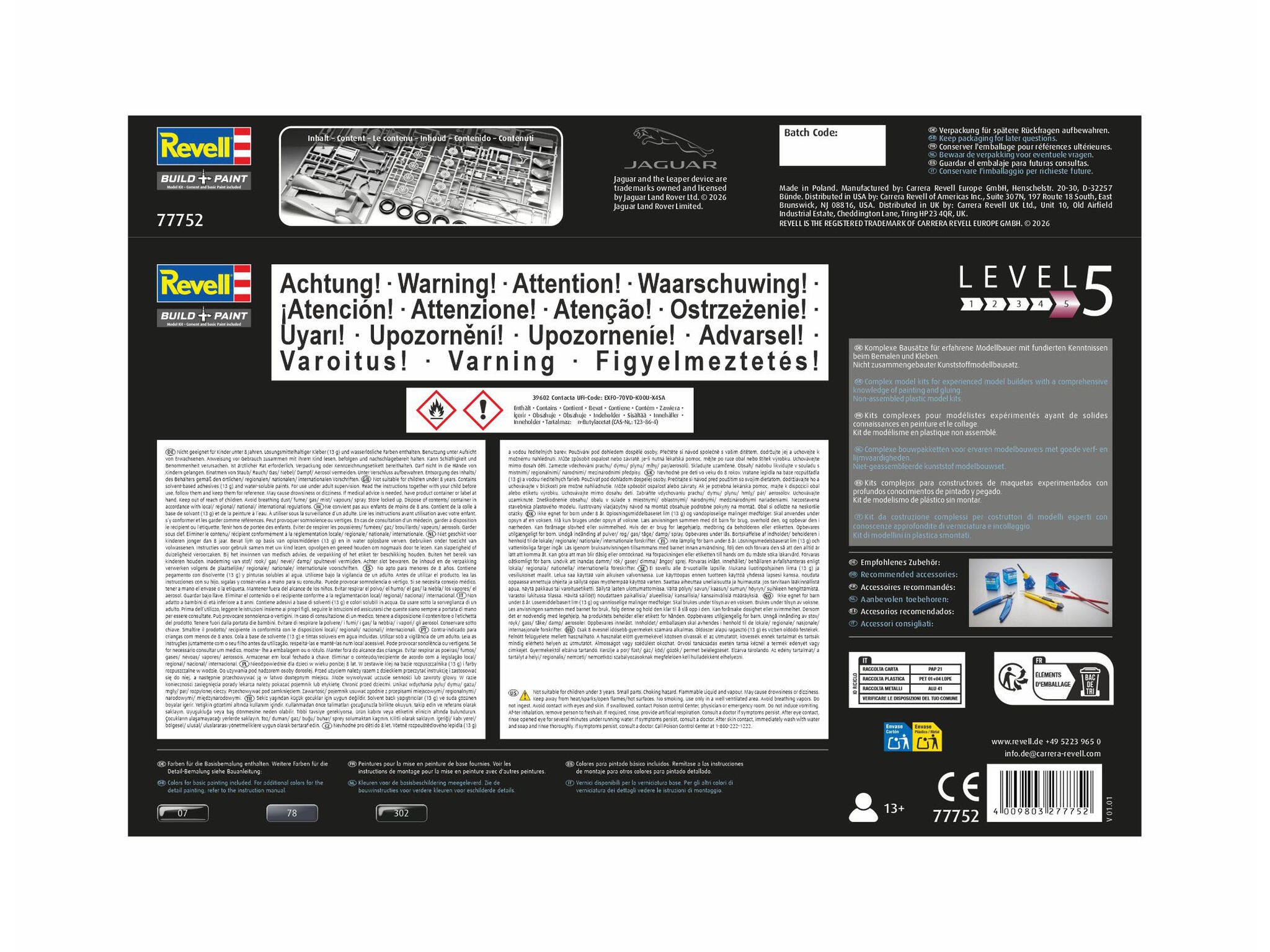 Maquette Revell Starter kit 77752 Jaguar SS 100 avec accessoires de base