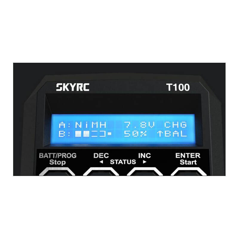 Chargeur Duo SkyRC T100 LiPo 2-4s 5A 2x50W - 100162
