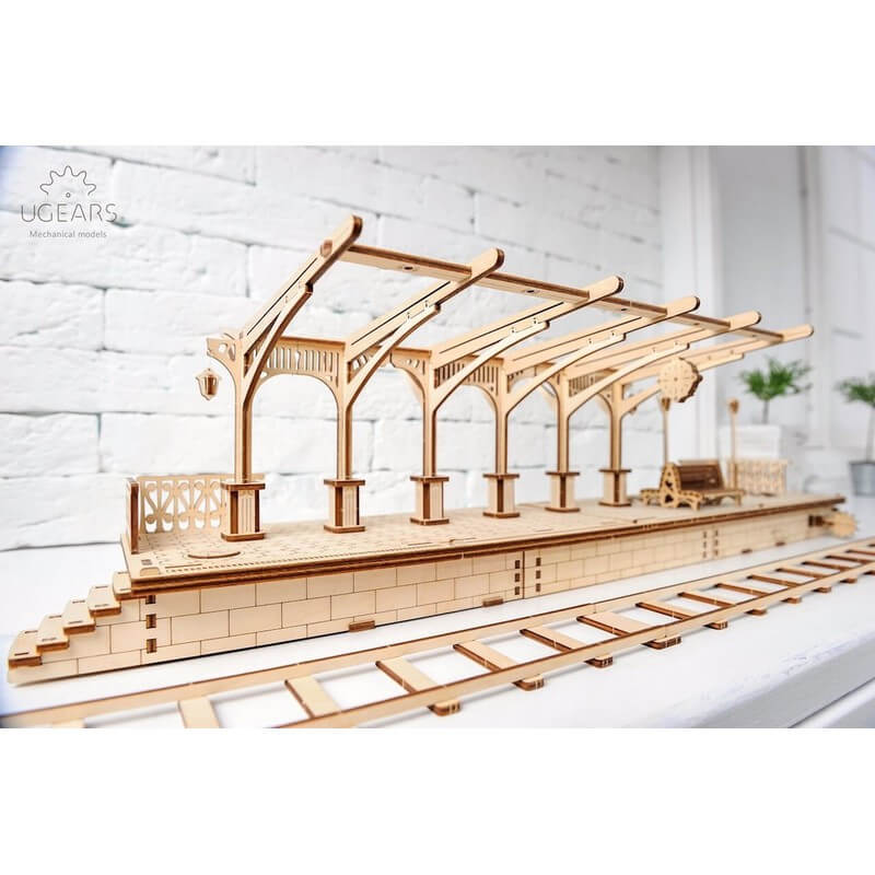 Perron de gare - Puzzle 3d Mécanique en bois - Ugears 70013