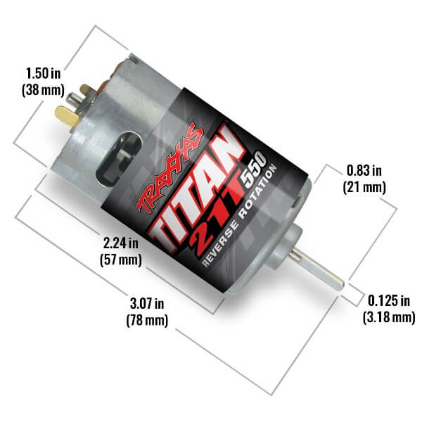 Moteur Traxxas 3975R Titan 550 Reverse 14.4v 21T Axe 3,175mm