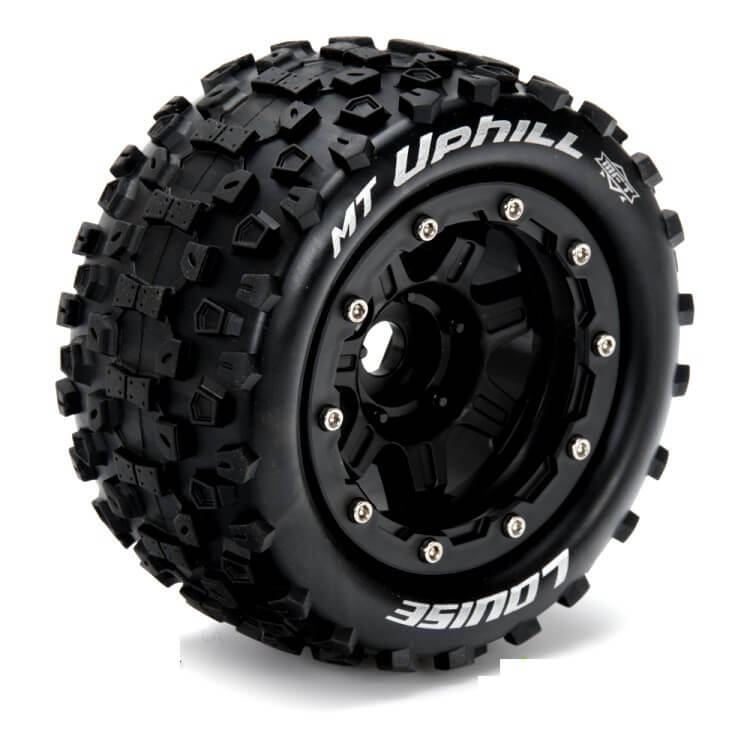 2 Pneus et jantes Louise MT-UPHILL Traxxas Maxx Soft Black (MFT) 3330SB