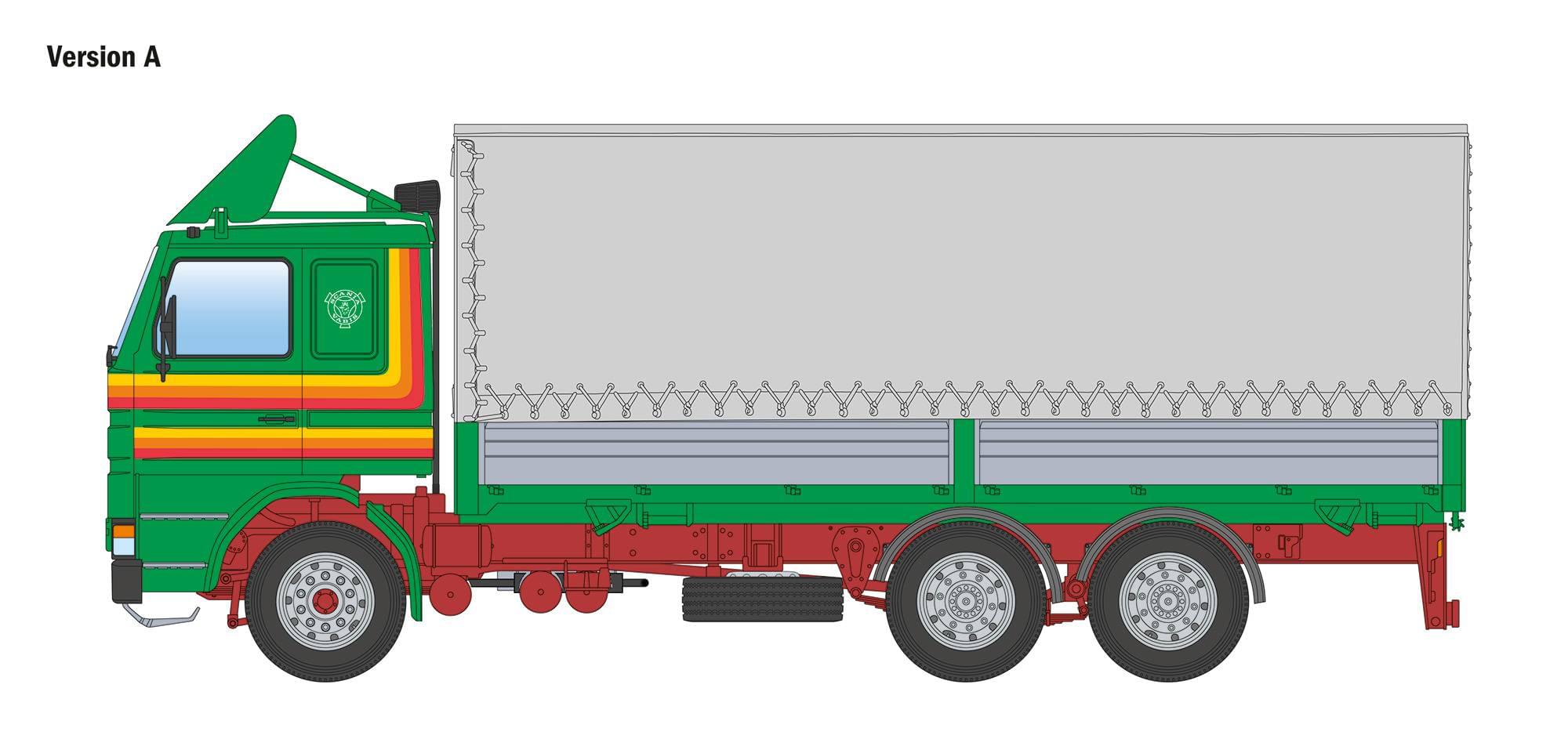 Maquette camion Scania 142H 6x2 Bâché - Italeri 90762