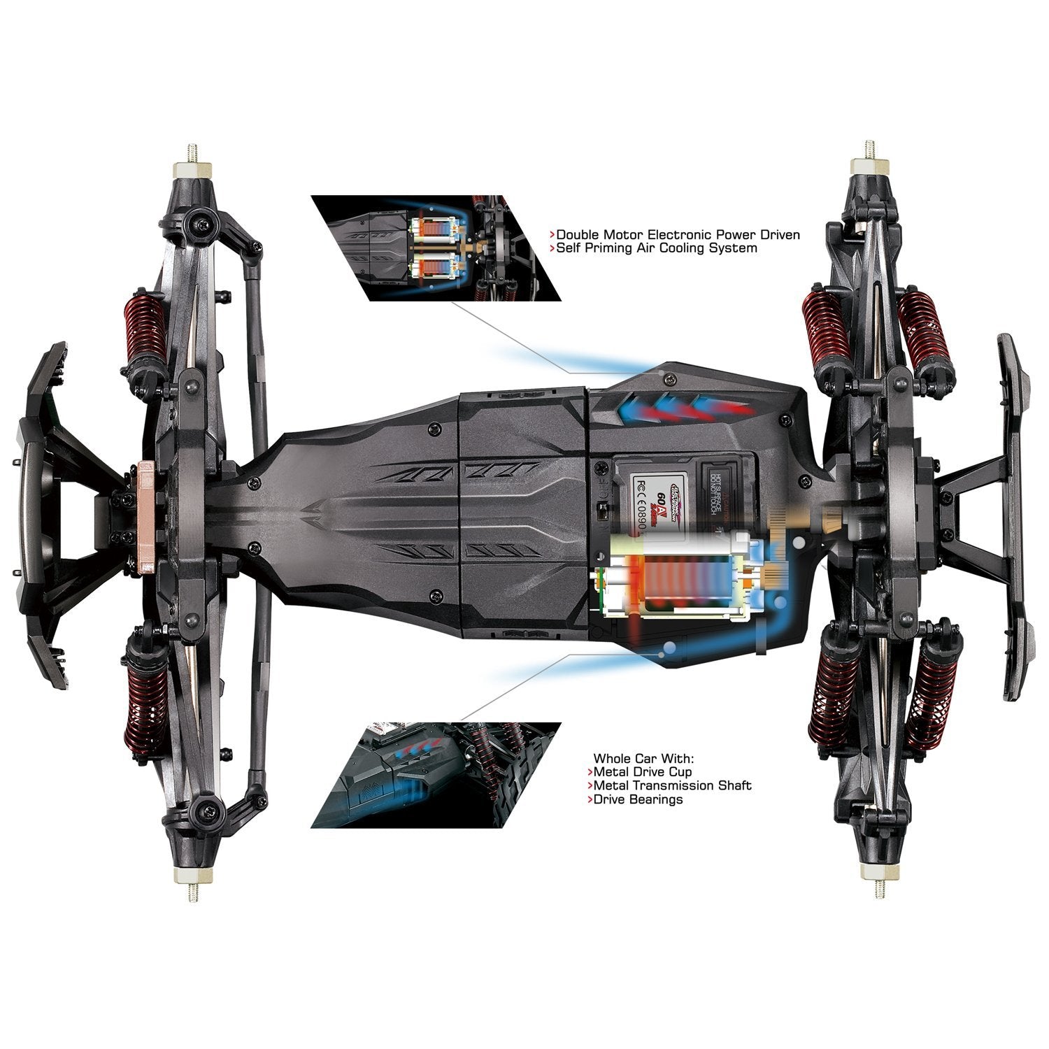 Voiture télécommandée Monster Truck Sprint 4WD RTR - 46km/h - 9125