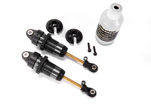 2 Amortisseurs Traxxas 7461X Avant long GTR Alu noir sans ressorts
