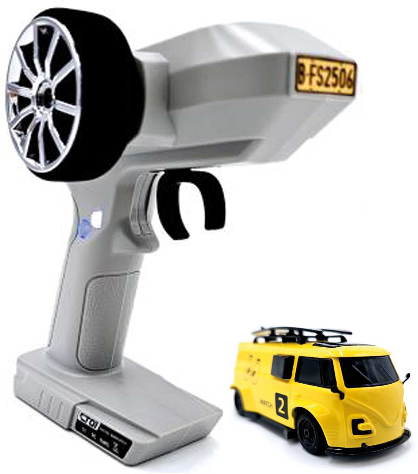 Pocket Racer Bus de course jaune avec télécommande 1/64 - PR-X1-ge