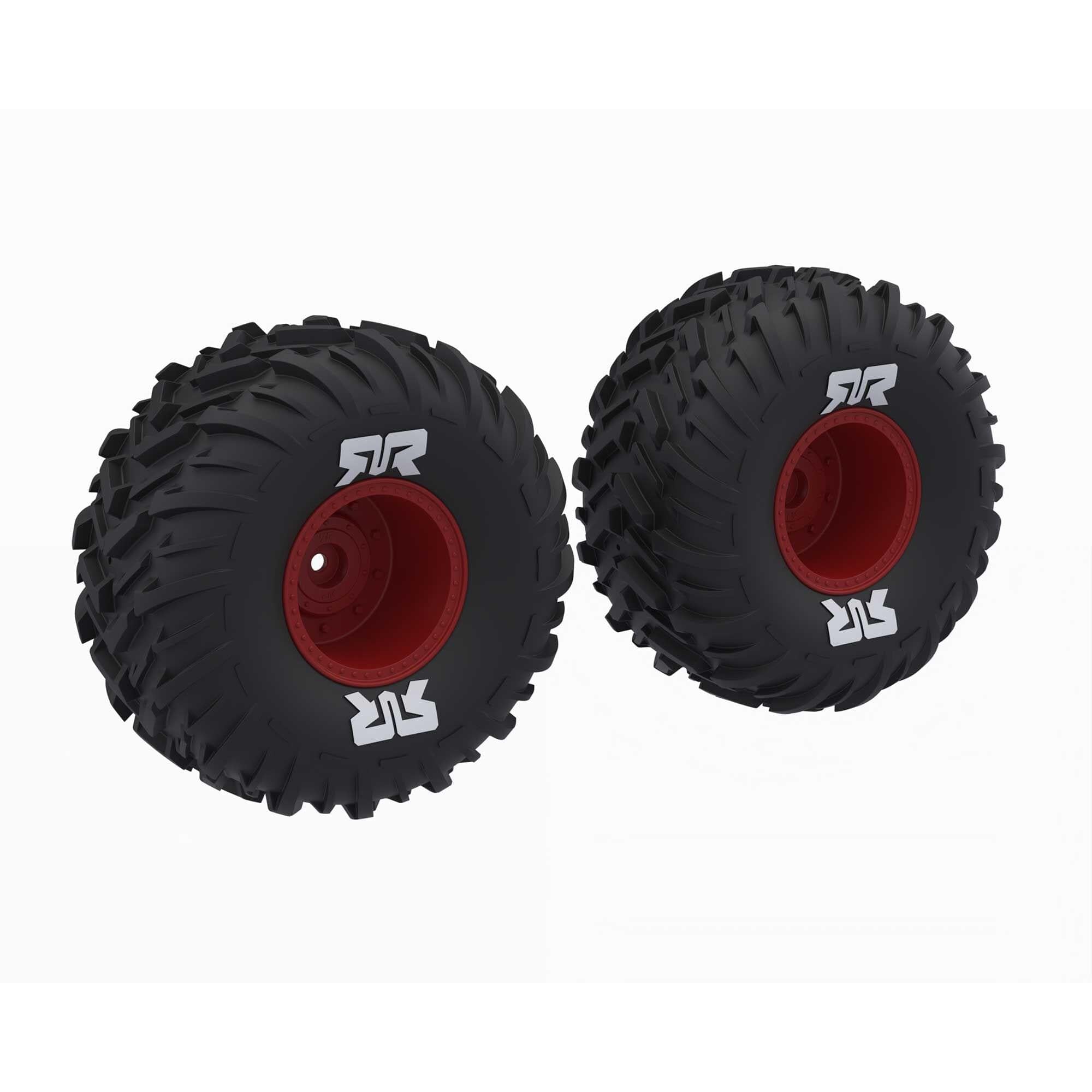 Jeu de pneus dBoots Chevron MT collés rouge Quake/Gorgon GROM - ARA-2574 - Breizh Modélisme.