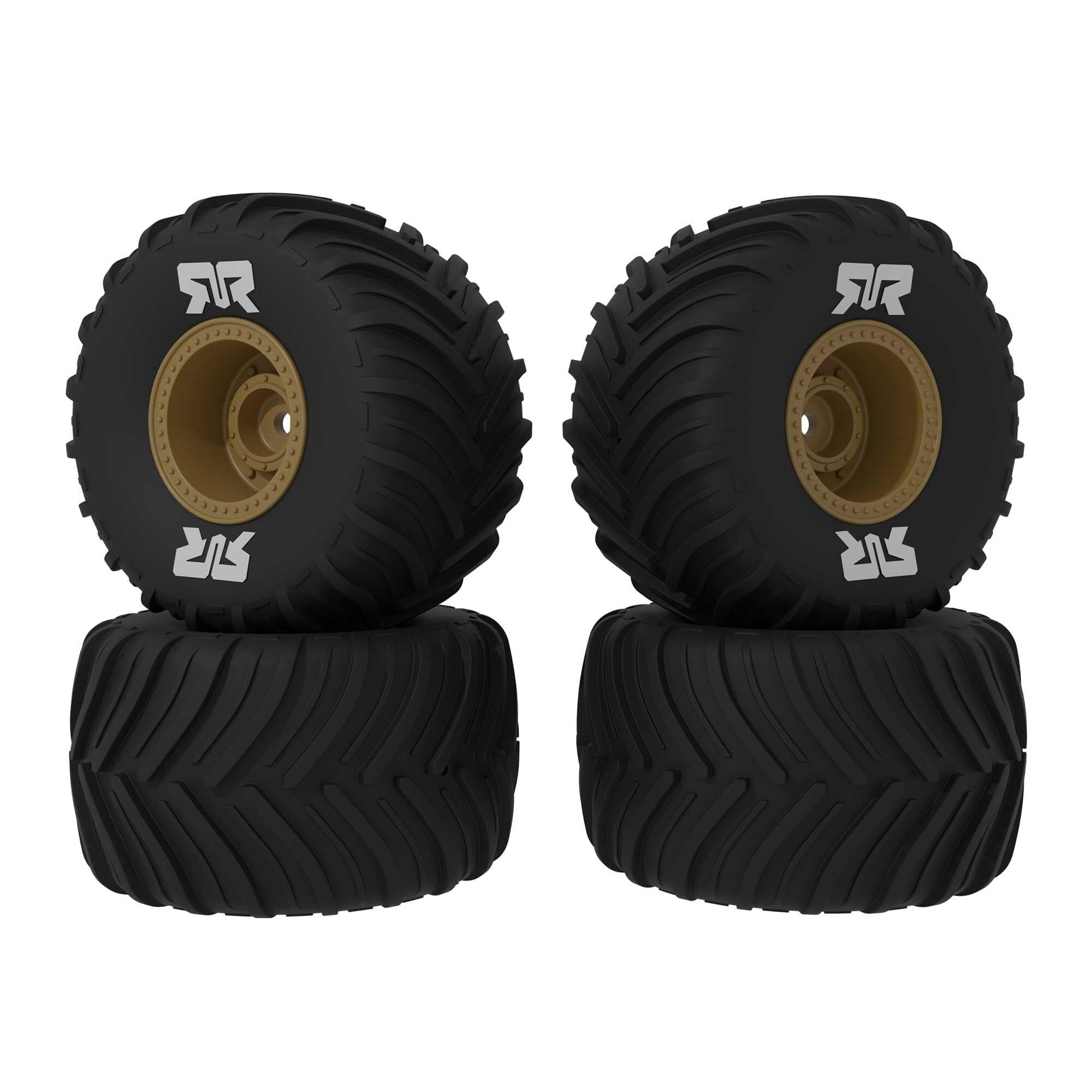 4 roues Arrma Grom Quake/Gorgon dBoots Chevron MT collés bronze - ARA-2586