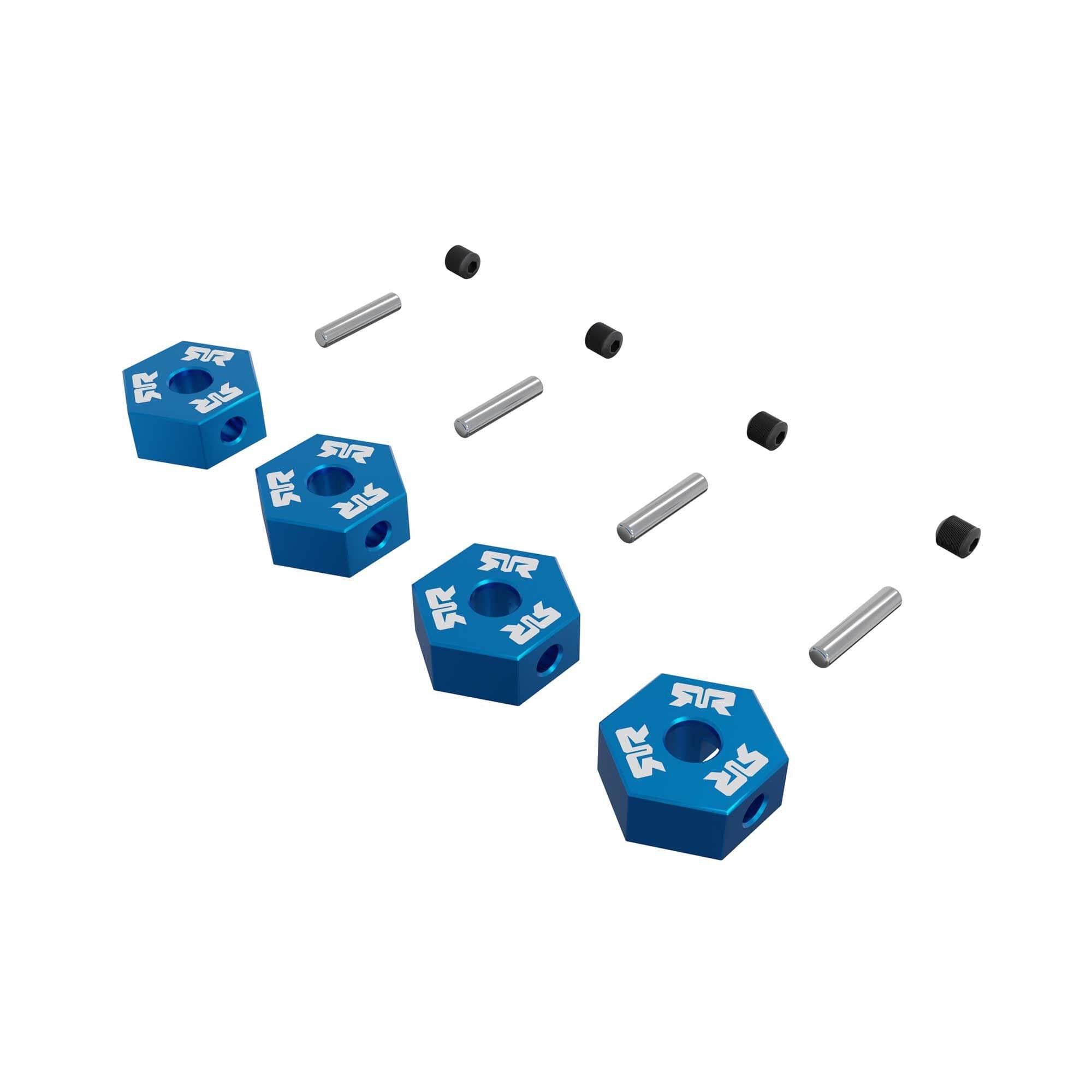 ARA-3116 - 4 hexagones alu bleu 12 mm Arrma Mini Kraton 1/16