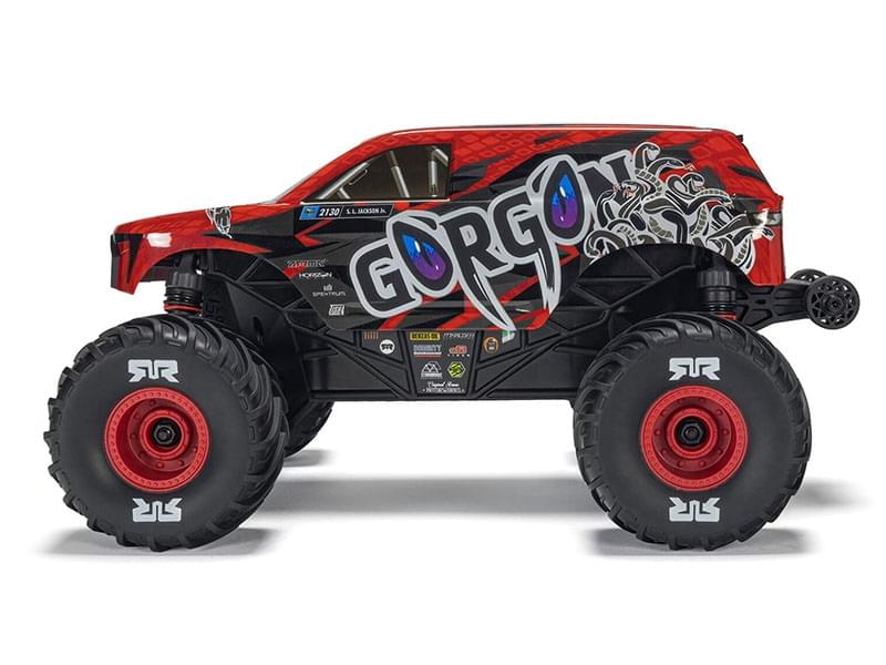 Arrma Monster Truck Gorgon GROM charbon 4X4 RTR 1/16 rouge - ARA2130T2