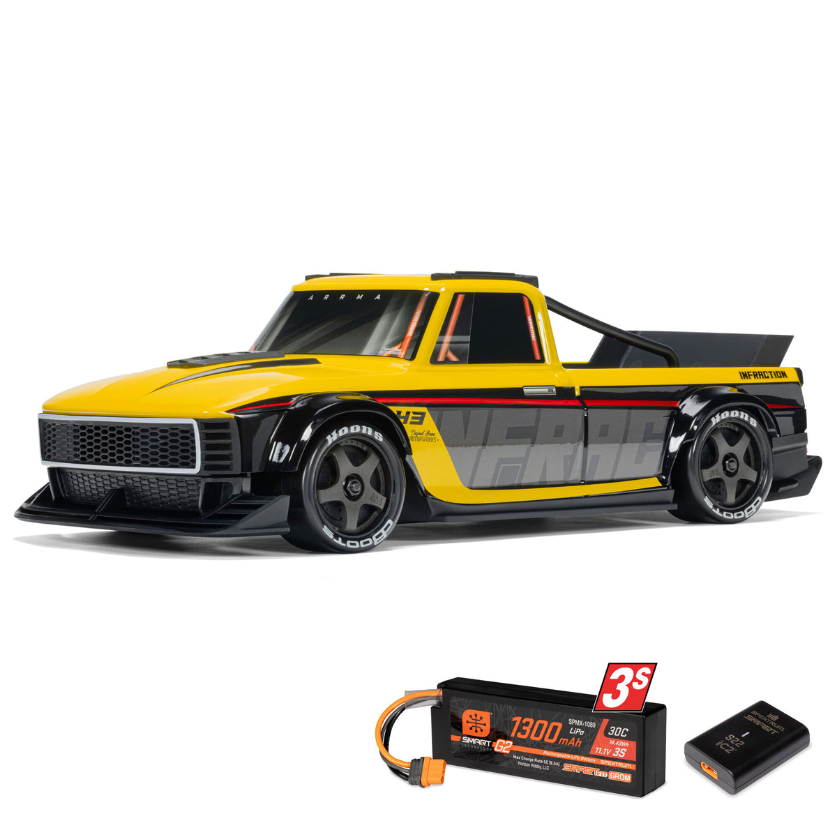ARRMA Infraction GROM 3S BLX 4x4 RTR 1/12 bleu/rouge - ARA2315T1 - Breizh Modélisme.