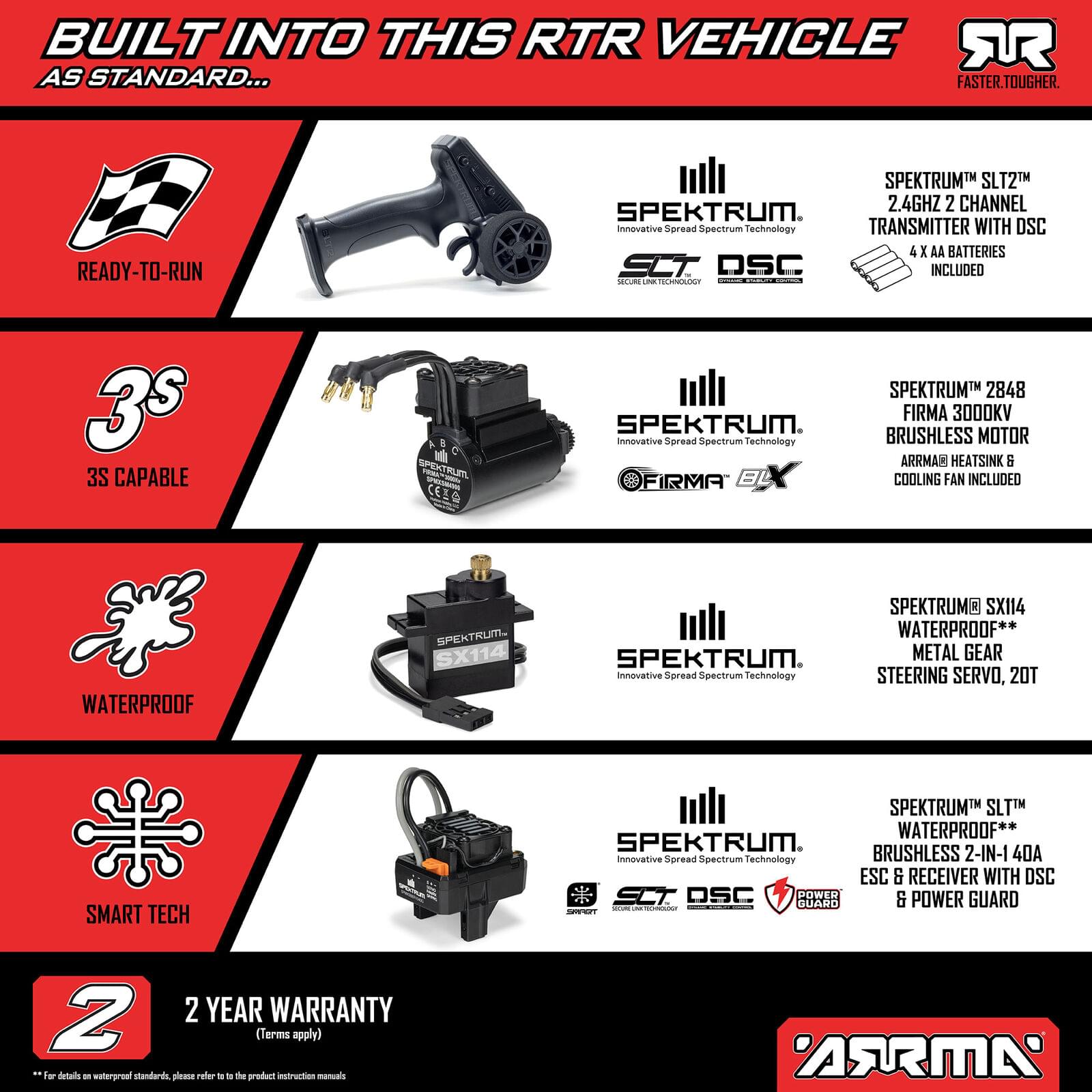 Arrma Mini Kraton 3S BLX 1/16 4x4 Brushless RTR (sans batterie/chargeur) ARA2508T1