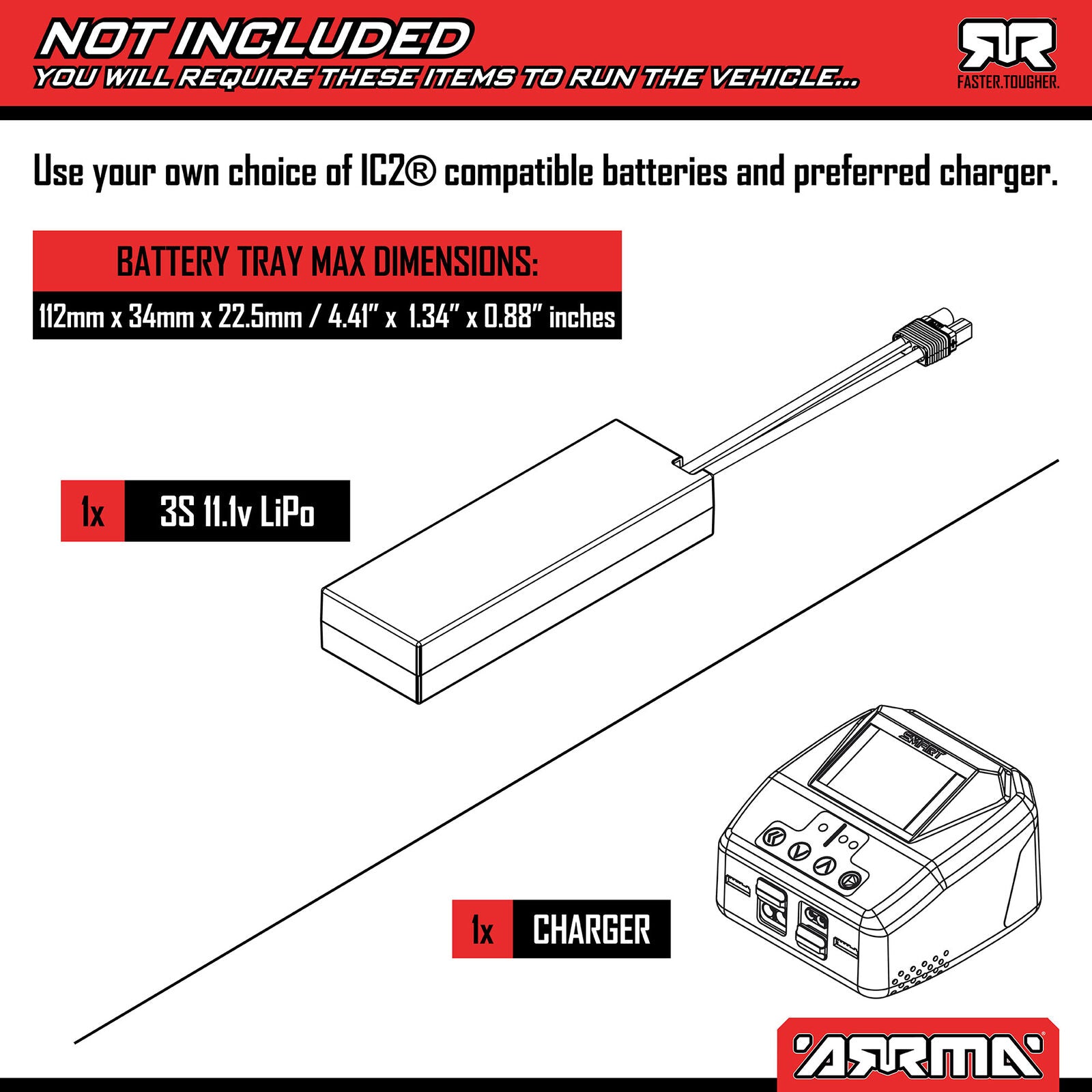 Arrma Mini Kraton 3S BLX 1/16 4x4 Brushless RTR (sans batterie/chargeur) ARA2508T1