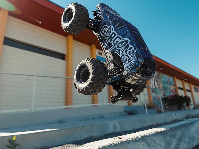 Arrma 1/10 GORGON 223S 2WD RTR Monster Truck bleu ARA3530T1 - Breizh Modélisme.