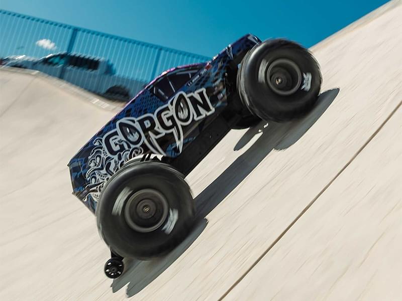 Arrma 1/10 GORGON 223S 2WD RTR Monster Truck bleu ARA3530T1 - Breizh Modélisme.