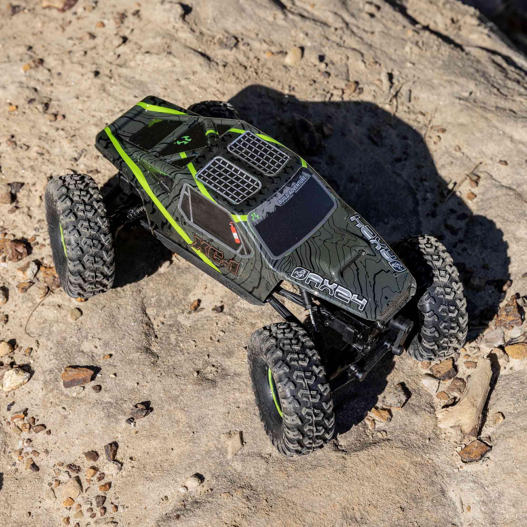 Mini rock crawler tout-terrain 4x4 AX24 XC-1 4WS RTR 1/24 vert - AXI00003T1