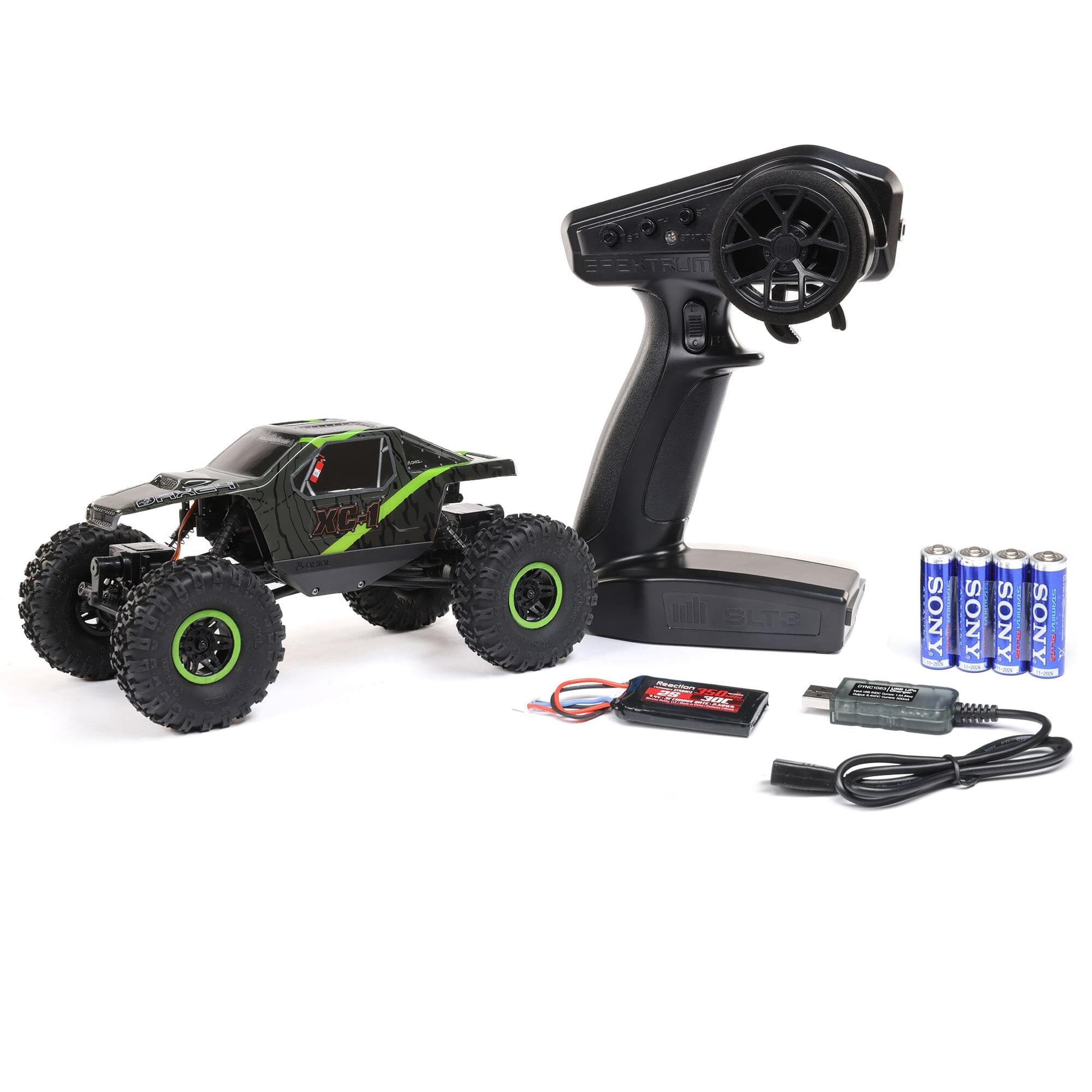 Mini rock crawler tout-terrain 4x4 AX24 XC-1 4WS RTR 1/24 vert - AXI00003T1
