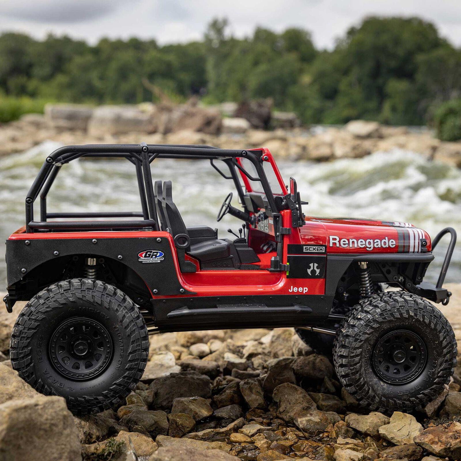 Crawler Axial 1/10 SCX10 III Jeep CJ-7 4WD charbon RTR - rouge AXI03008V2T1 - Breizh Modélisme.