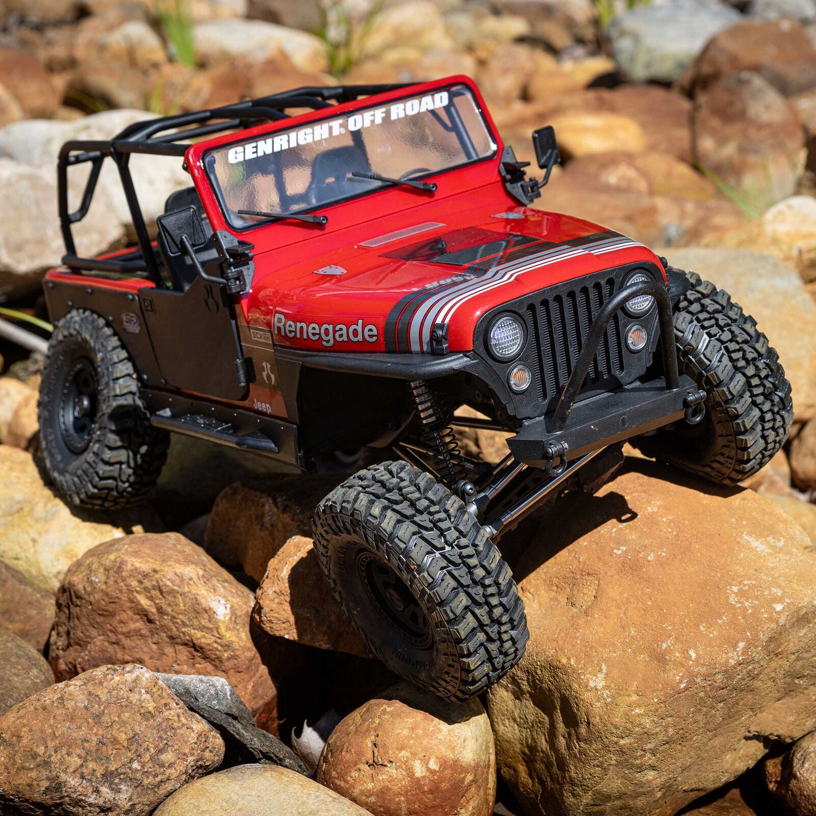 Crawler Axial 1/10 SCX10 III Jeep CJ-7 4WD charbon RTR - rouge AXI03008V2T1 - Breizh Modélisme.