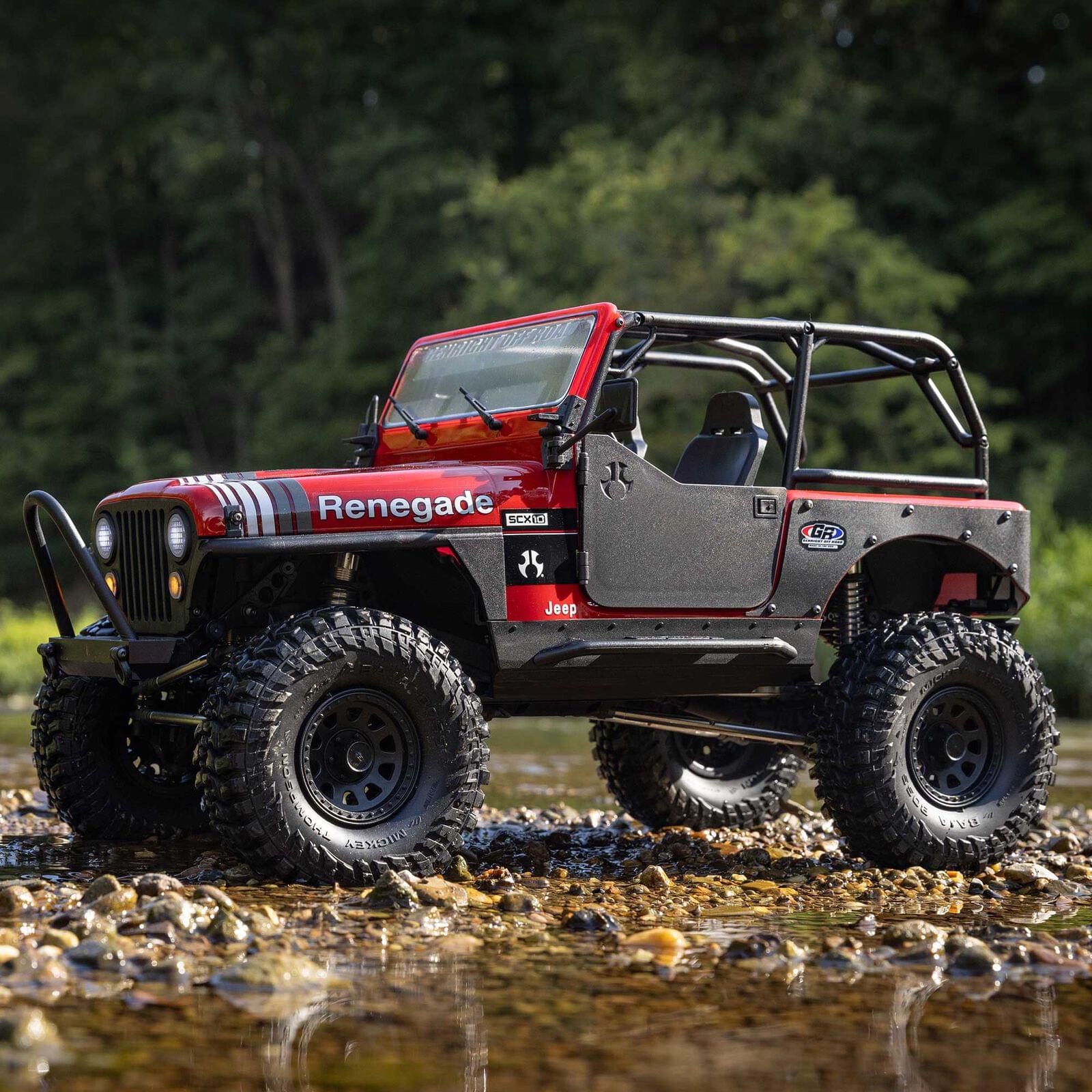 Crawler Axial 1/10 SCX10 III Jeep CJ-7 4WD charbon RTR - rouge AXI03008V2T1 - Breizh Modélisme.