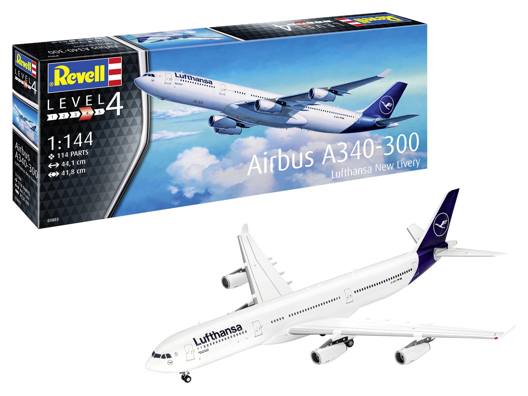 Maquette avion Revell 03803 Airbus A340-300 "Lufthansa" New Livery