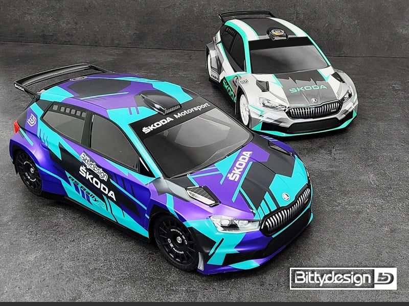 Carrosserie transparente SKODA Fabia RS Rally2 1/10 - BDRX-190FRS2H - Breizh Modélisme.