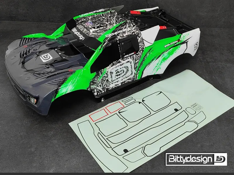 Carrosserie FALCON-X Vert pour Traxxas UDR Prédécoupé 1,5 mm - BDTRX7-FLCK-PPG - Breizh Modélisme.