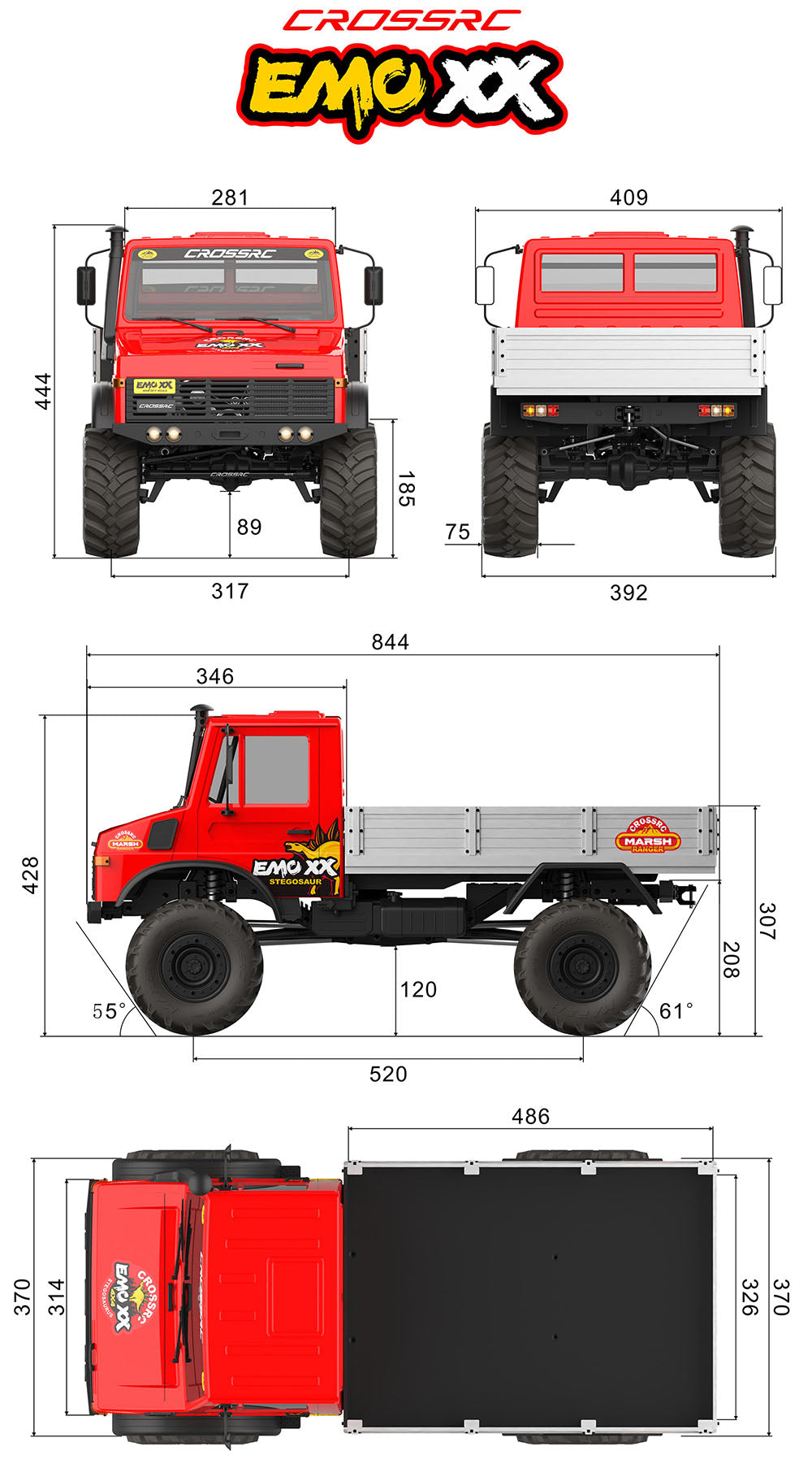 Crawler RC EMO XX Stegosaurus 1/6 RTR version Brushless - CRO90100221
