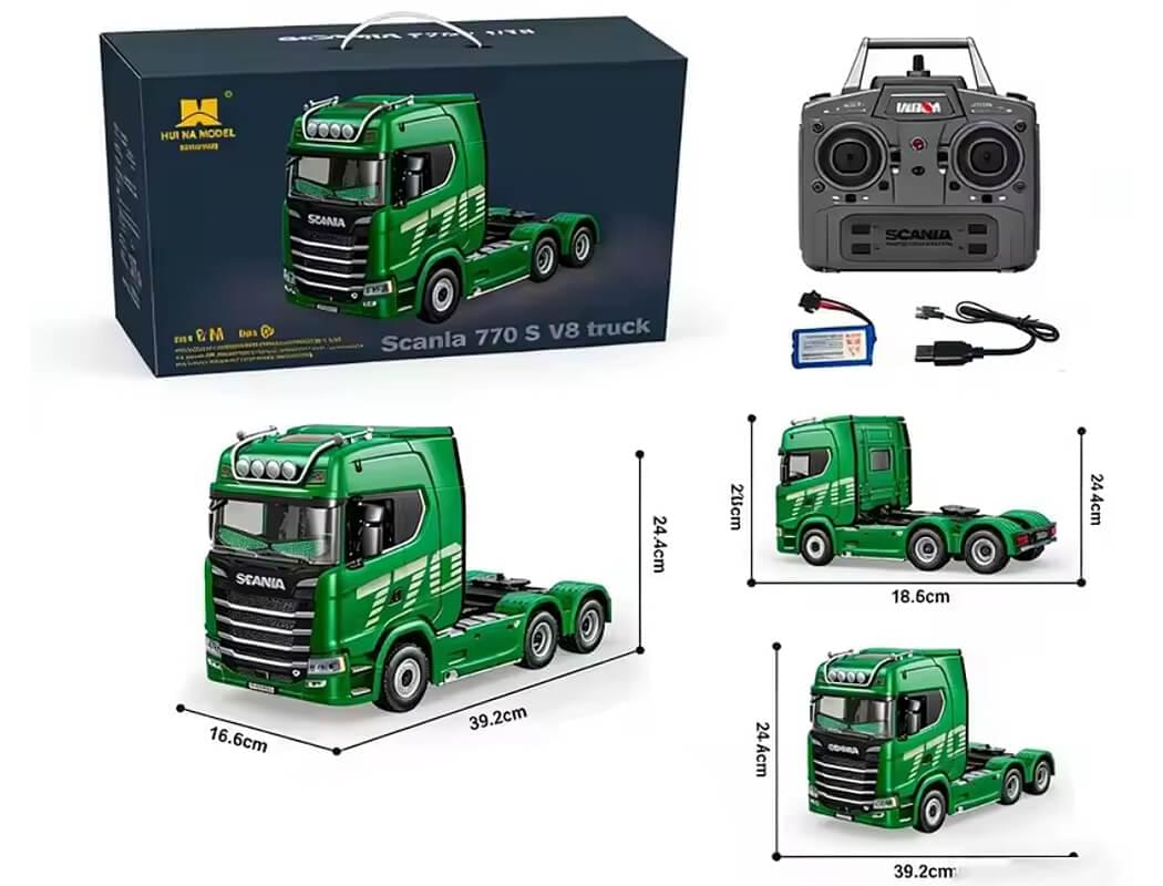 Camion Huina Scania 770S RC Truck RTR vert 1501